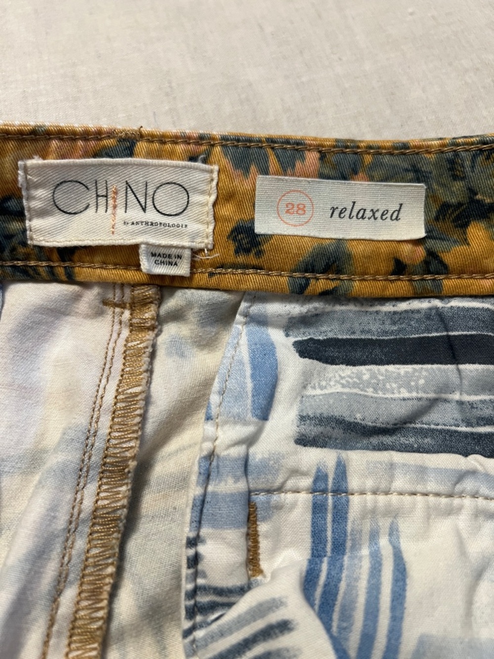 Anthropologie Relaxed Botanical Print Chino Pants 28 / 6 - Picture 10 of 11